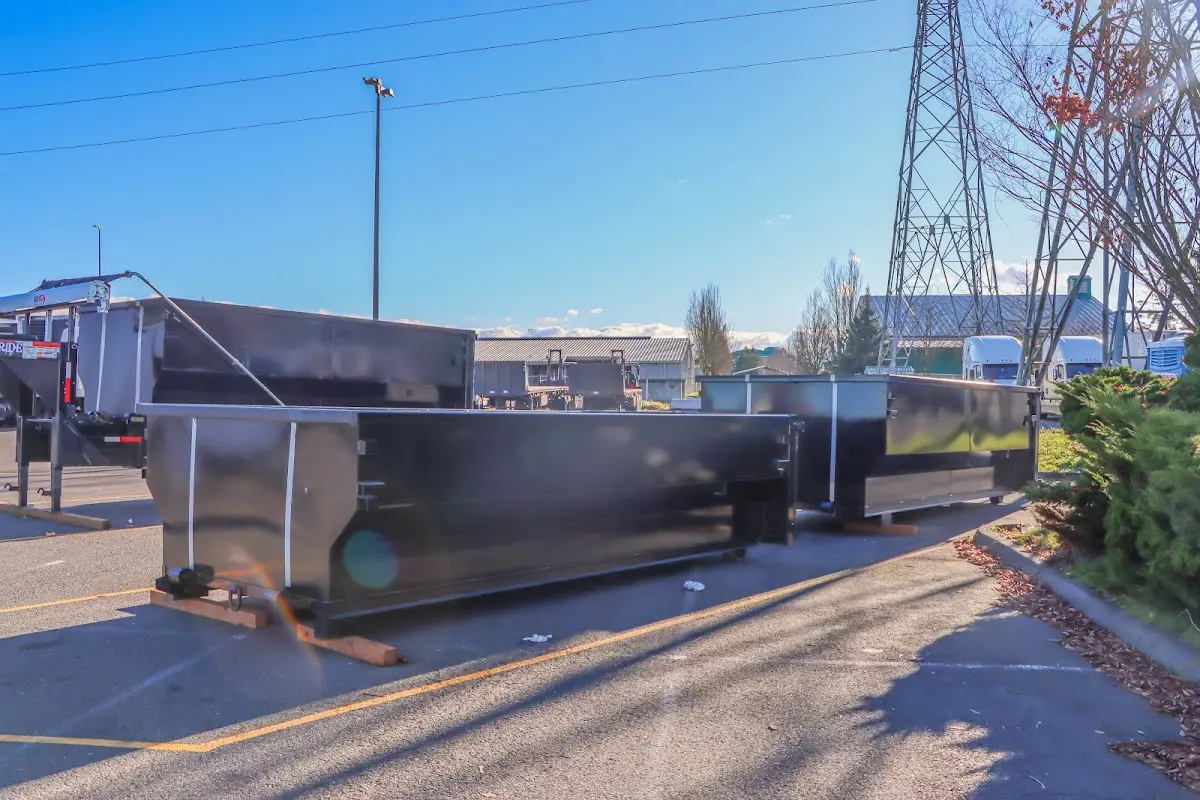 Roll-off dumpster ready for waste disposal at job site for Residential Dumpster Rental in Woodcrest